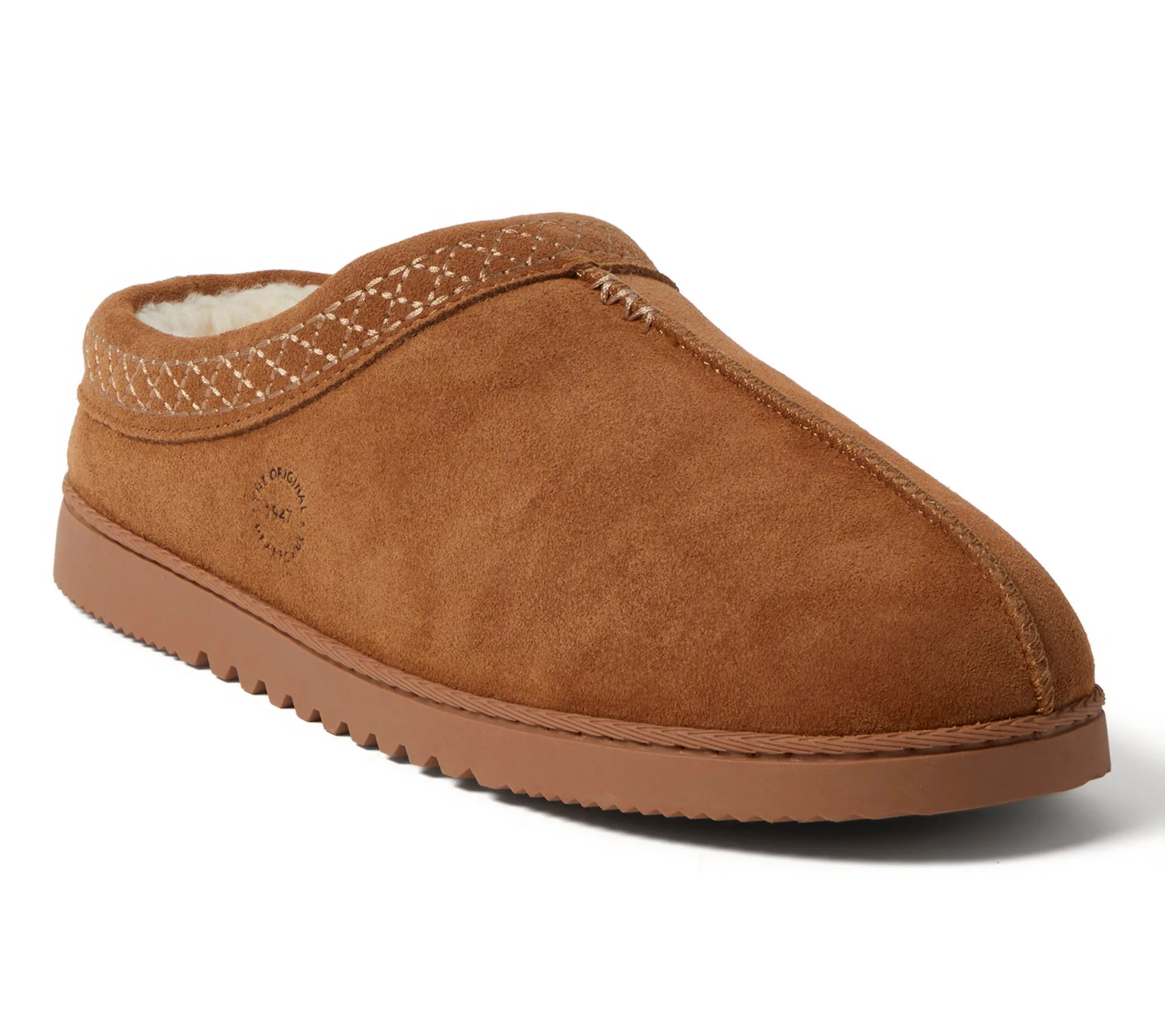 Dearfoams Men's Genuine Suede Indoor/Outdoor Clog Slipper