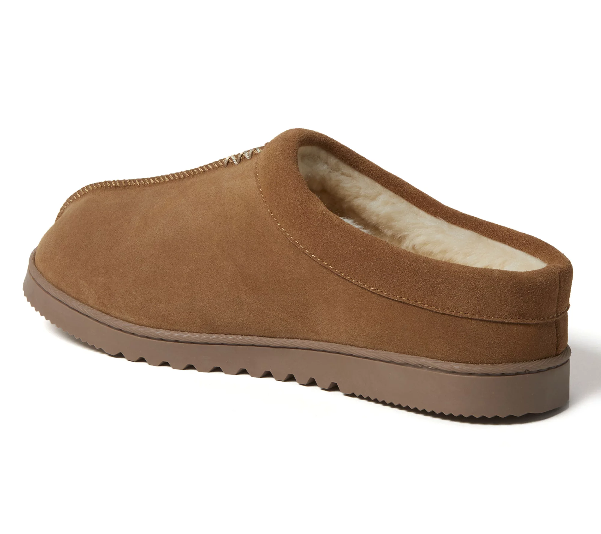 Dearfoams Men's Genuine Suede Indoor/Outdoor Clog Slipper