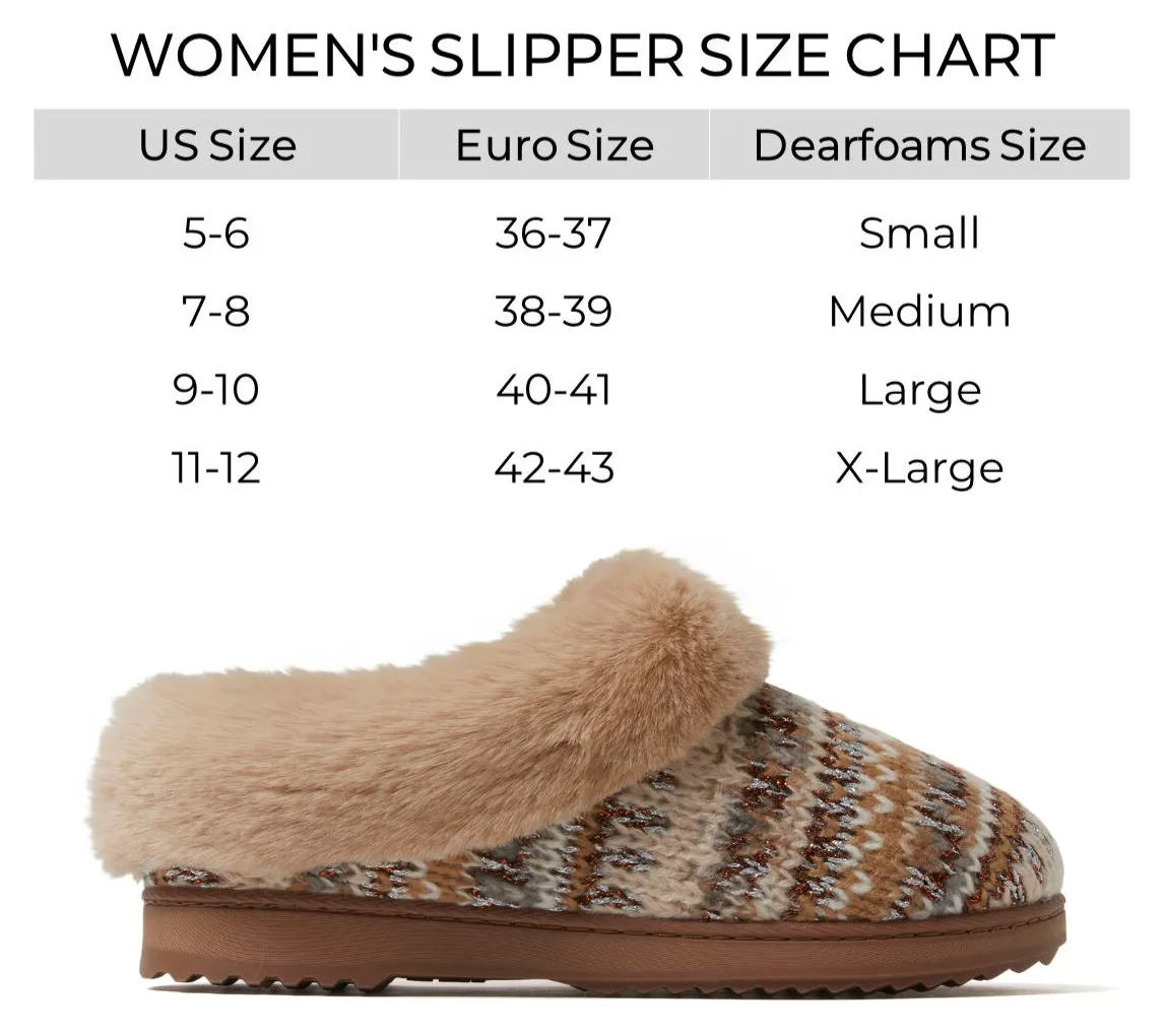 Dearfoams Women's Indoor Outdoor Memory Foam Knit Clog Slipper