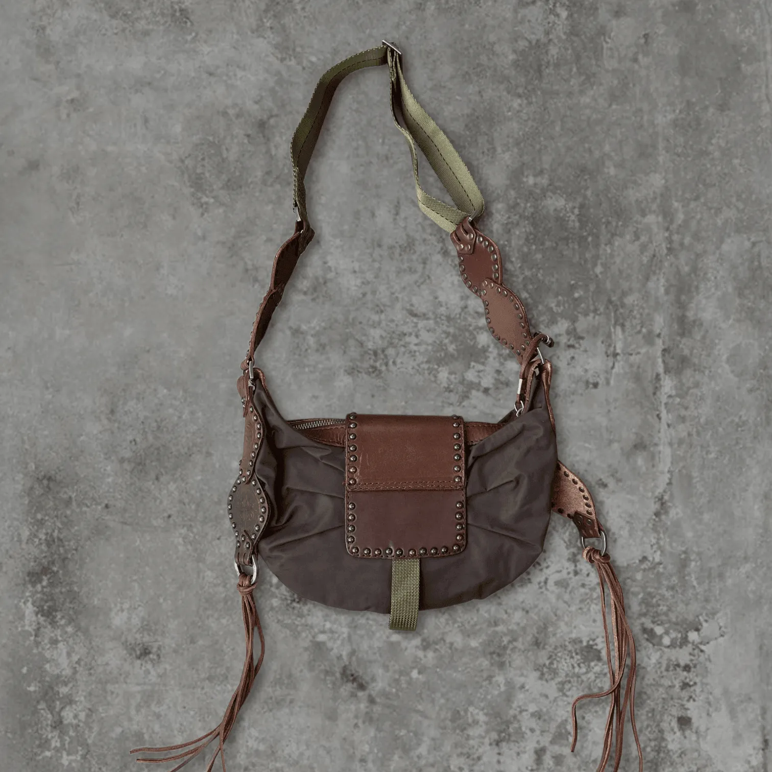 DIESEL LEATHER AND NYLON SIDE BAG