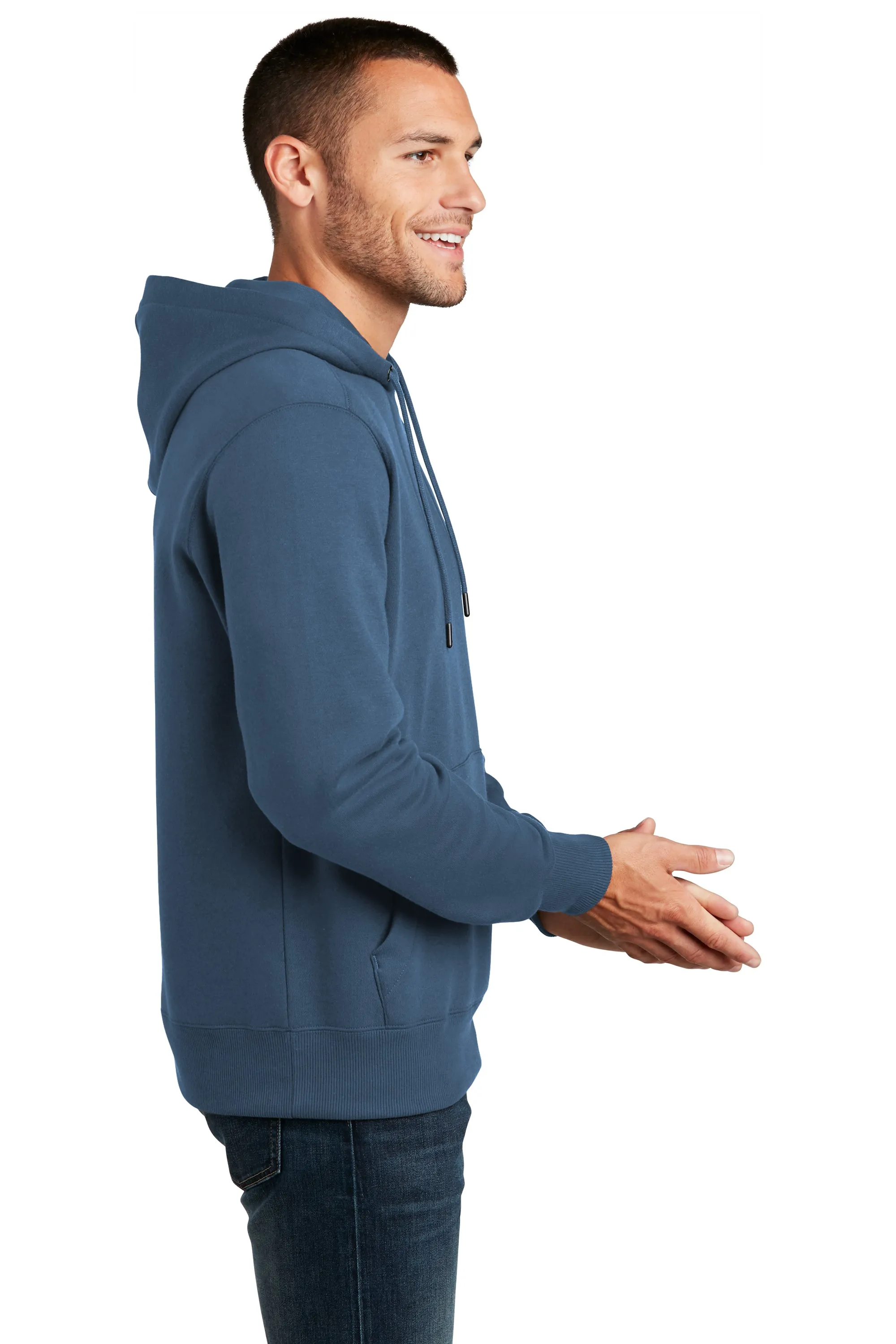 District Perfect Weight Fleece Unisex Hoodie - Maritime Blue