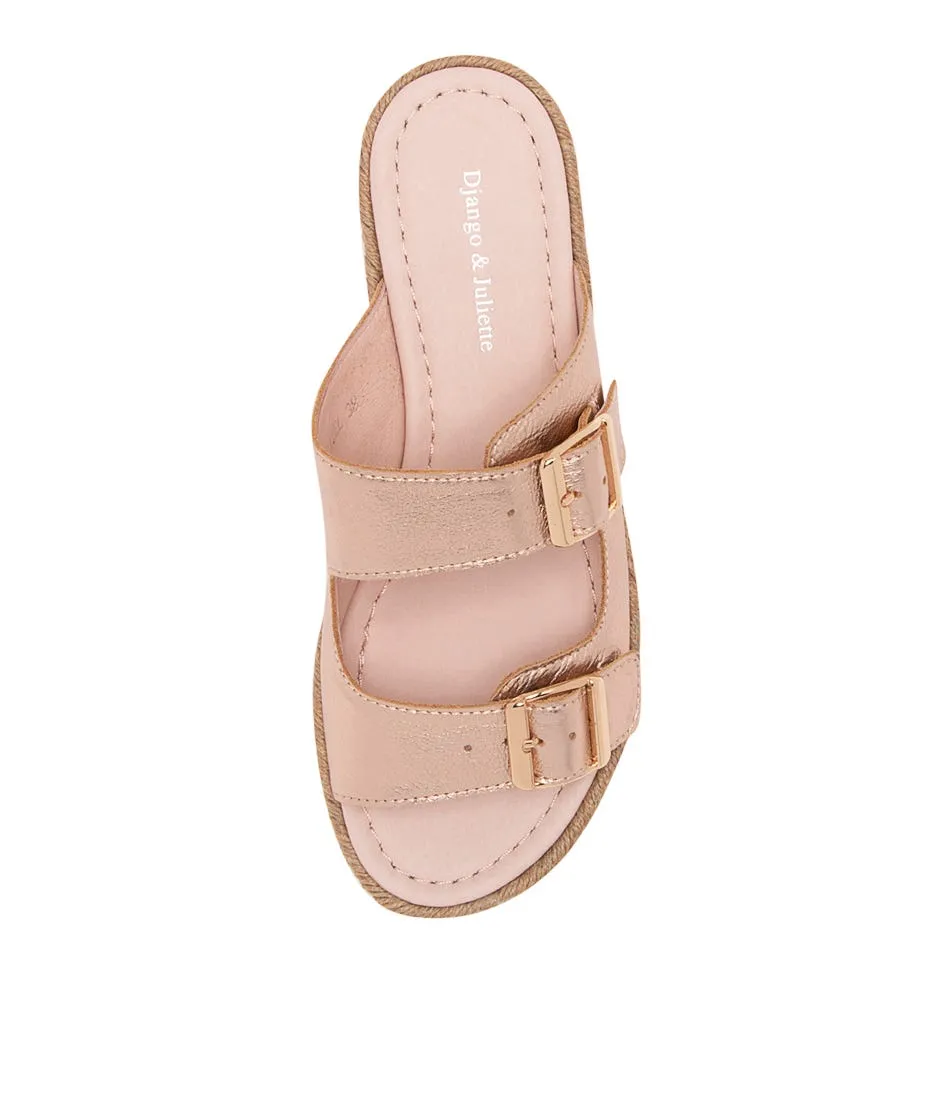 DJANGO & JULIETTE Axel Rose Gold Natural Leather Sandals