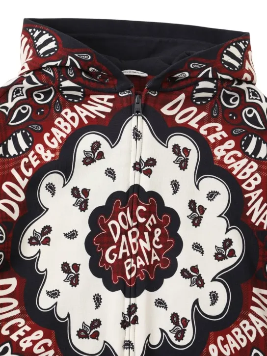 Dolce&Gabbana   Printed cotton hooded sweatshirt 