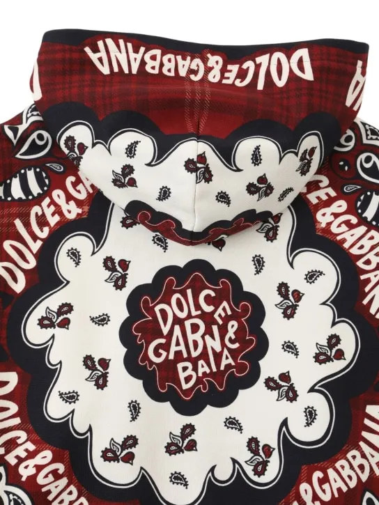 Dolce&Gabbana   Printed cotton hooded sweatshirt 