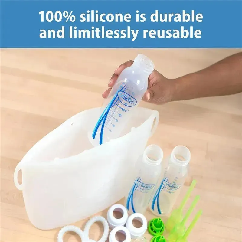 Dr Brown - 100% Silicone Microwave Steam Sterilizer Bag, Reusable Sterilizing Bag