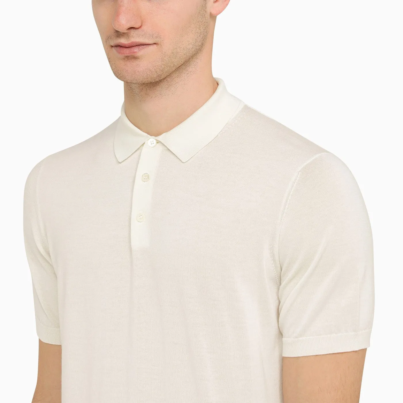 Drumohr    Drumohr White Short Sleeved Polo