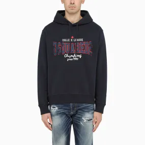 Dsquared2    Dsquared2 Dark Blue Cotton Hooded Sweatshirt With Print