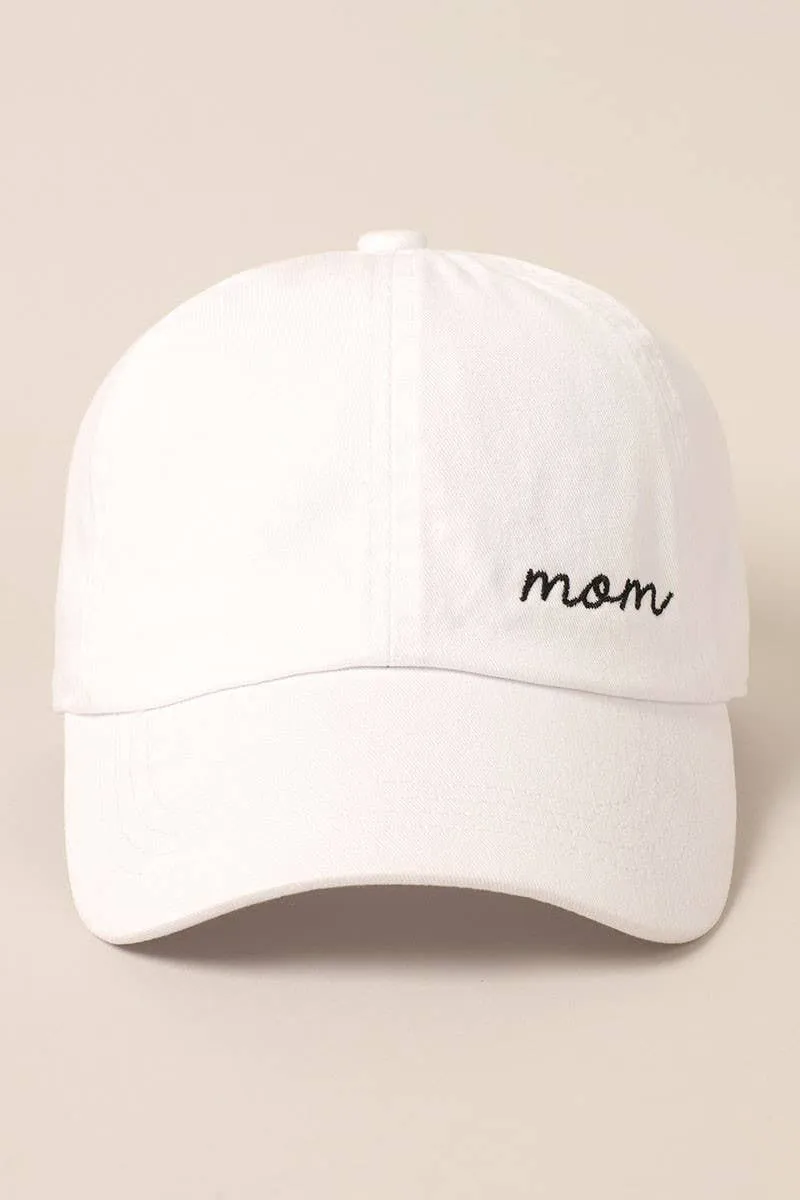 Embroidery Washed Cotton Baseball Mom Hat Cap