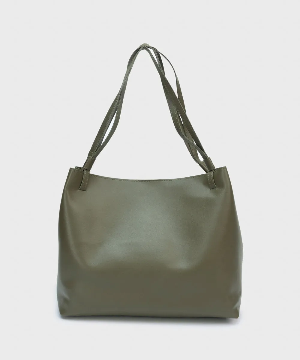 Faux Leather Tote Bag