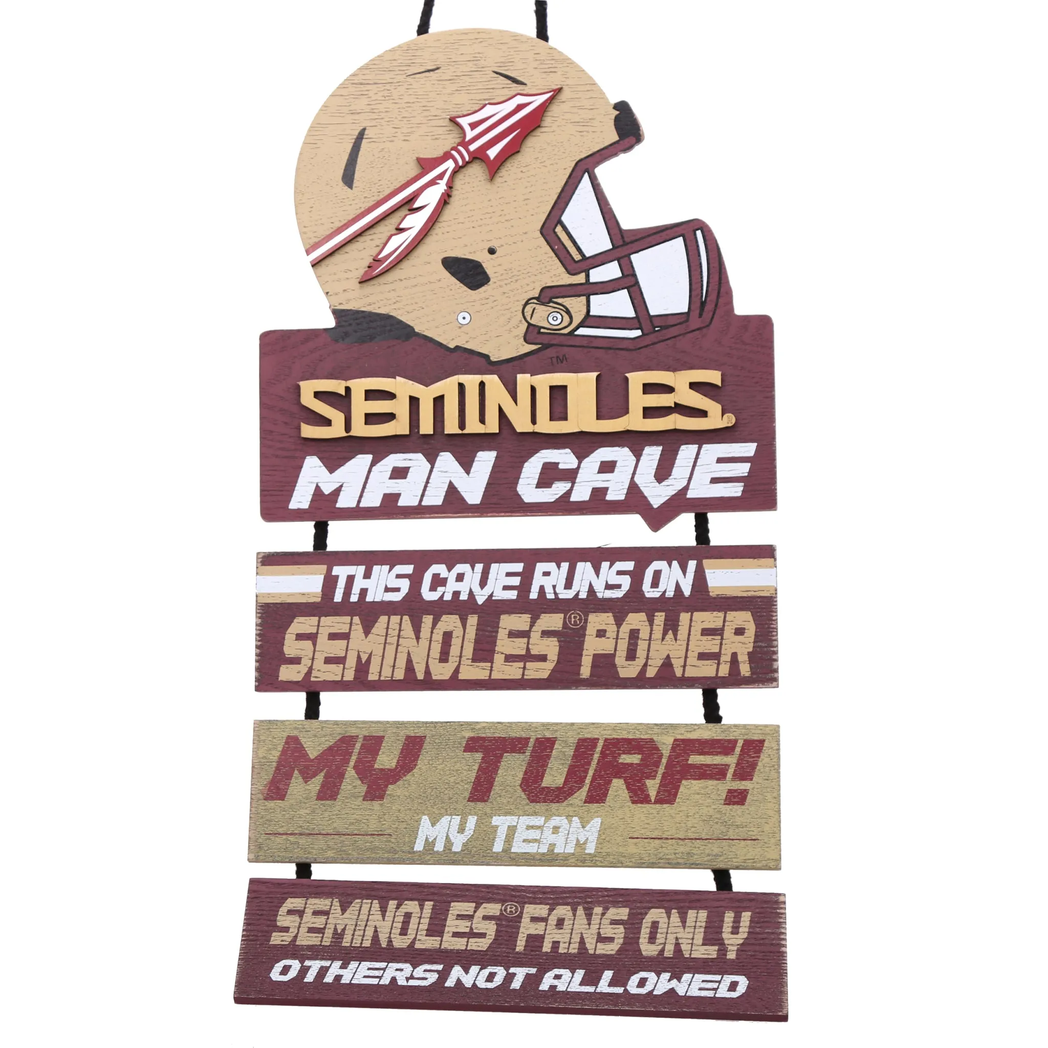 Florida State Seminoles Helmet Man Cave Dangle Sign