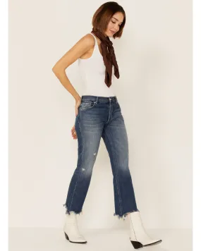 Free People Women's Mid Rise Crop Straight Jeans