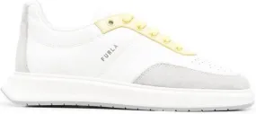 Furla contrast lace-up sneakers White