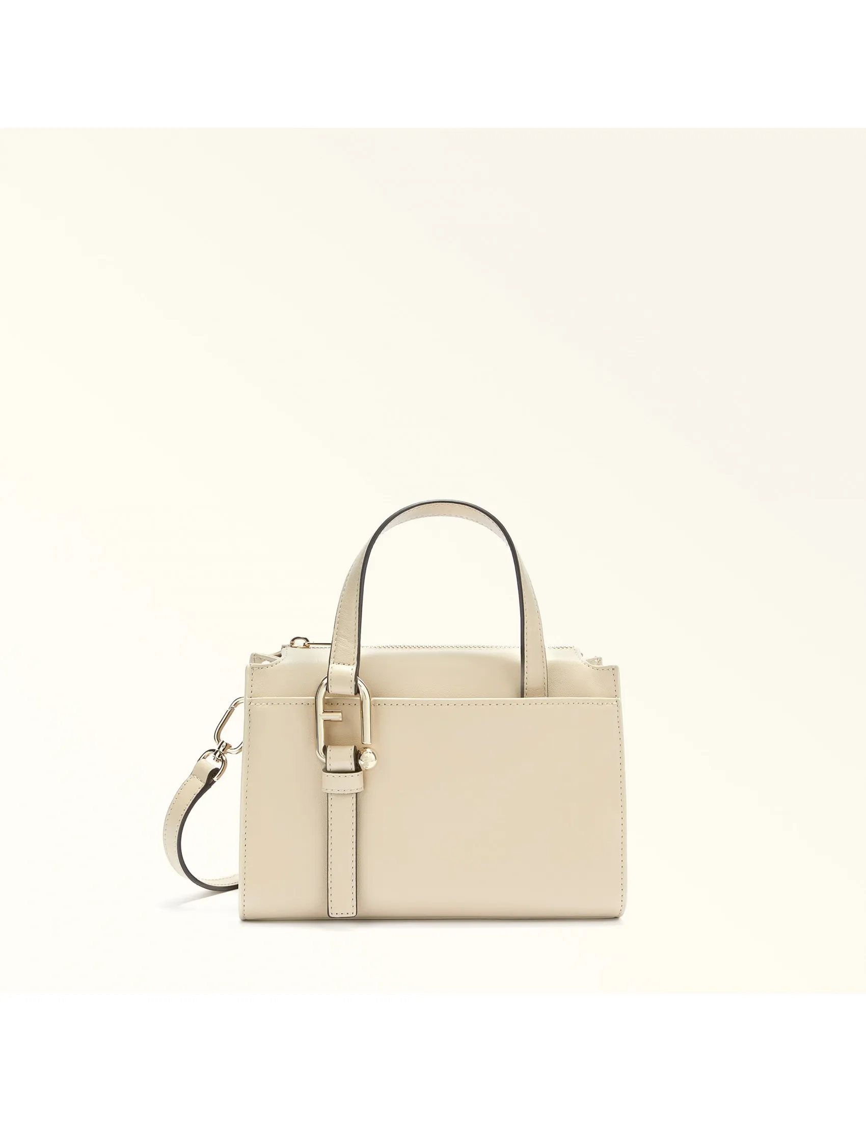 FURLA NUVOLA S BOSTON BAG IN BEIGE LEATHER