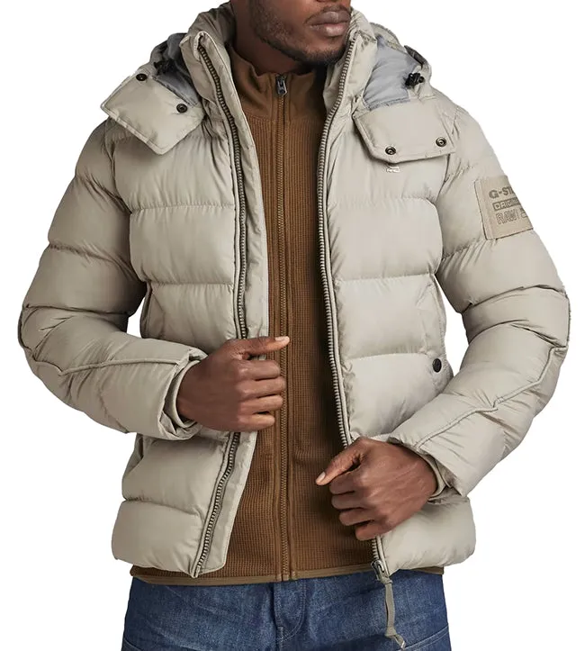 G Star Raw Mens Whistler Padded Hooded Jacket Elephant Skin