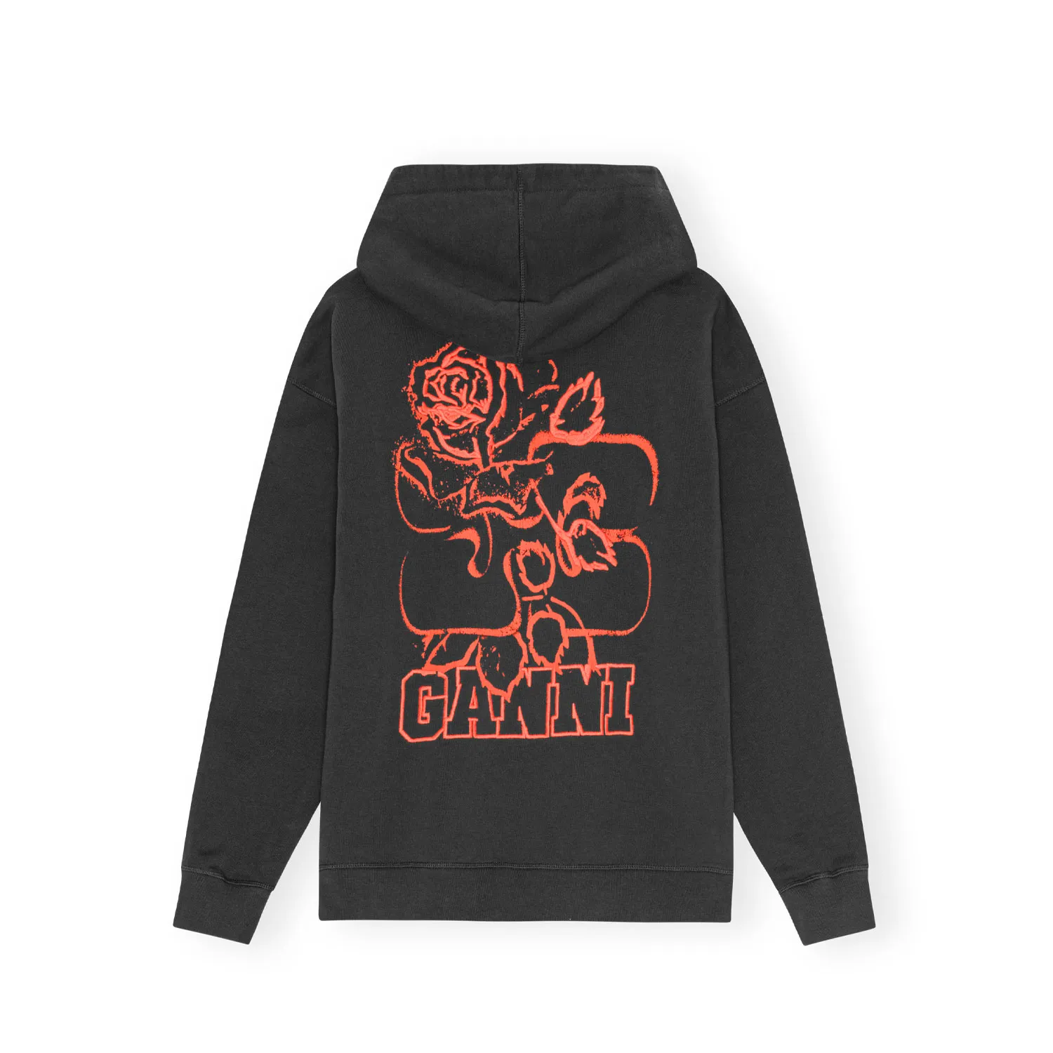 Ganni T4000 ISOLI GANNI ROSE OVERSIZED HOODIE, Phantom 