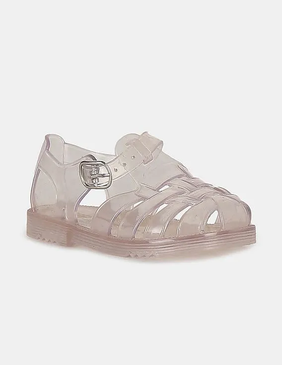 GAP Girls Light Pink Basket Weave Jelly Sandals