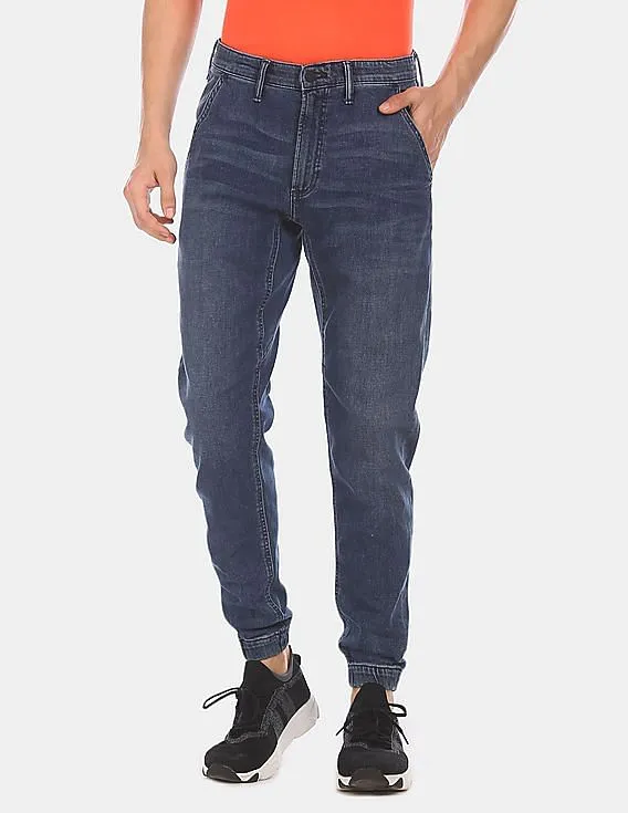 GAP Men Indigo Wearlight Jogger Jeans In Slim Fit With GapFlex