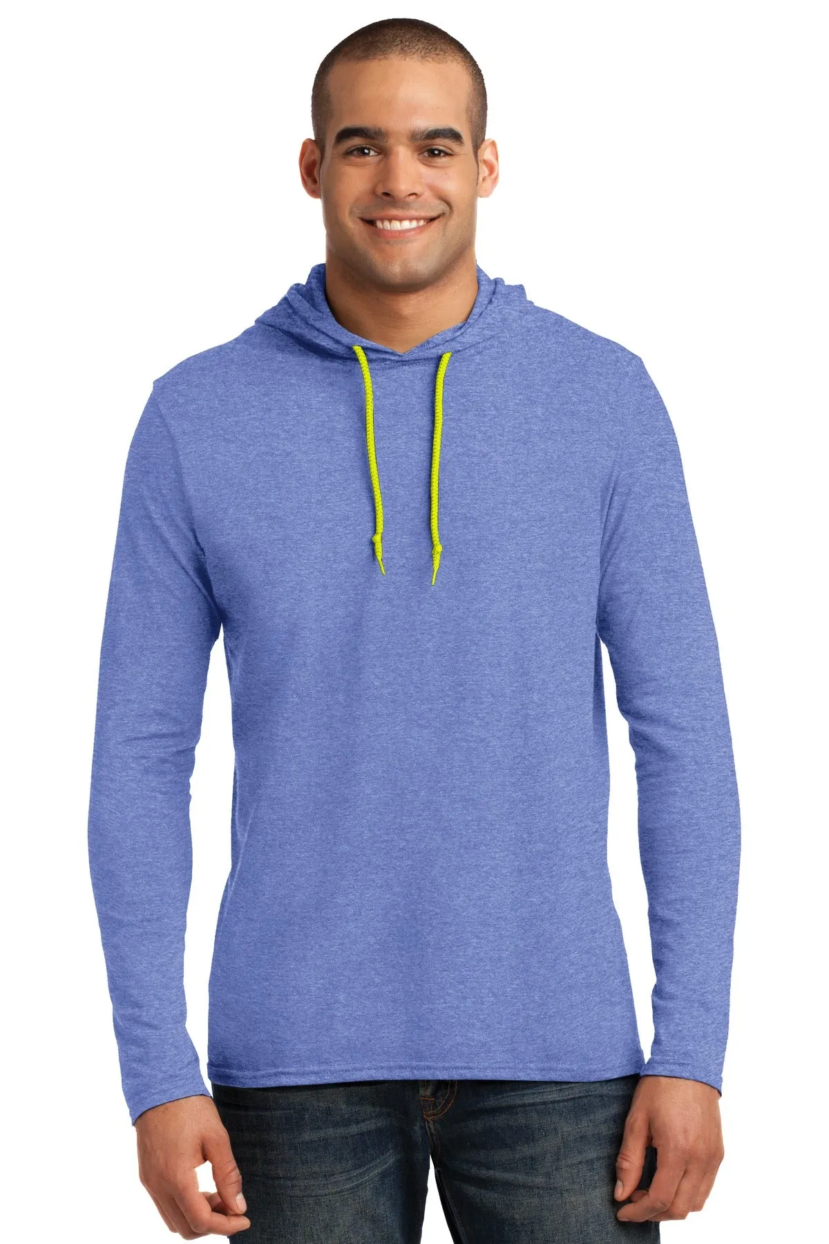 Gildan 100% Combed Ring Spun Cotton Long Sleeve Hooded T-Shirt. 987