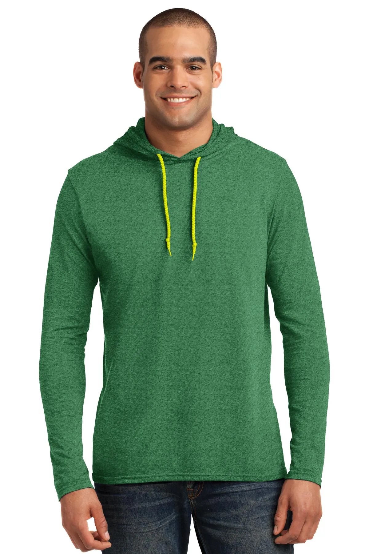 Gildan 100% Combed Ring Spun Cotton Long Sleeve Hooded T-Shirt. 987