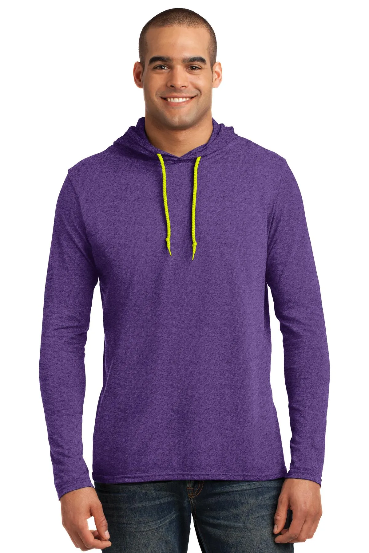 Gildan 100% Combed Ring Spun Cotton Long Sleeve Hooded T-Shirt. 987