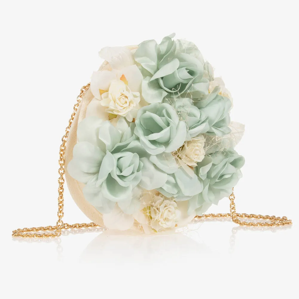 Girls Green Floral Bag (16cm)