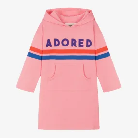 Girls Pink Organic Cotton Hooded Dress