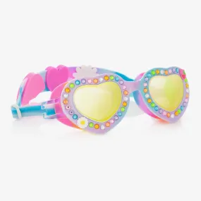 Girls Purple Heart Swimming Goggles