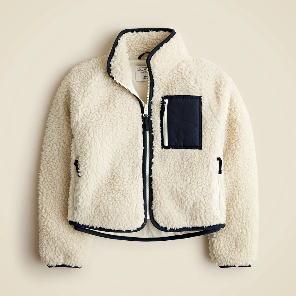 Girls' sherpa zip-up jacket