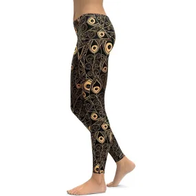 Golden Art Deco Pattern Leggings