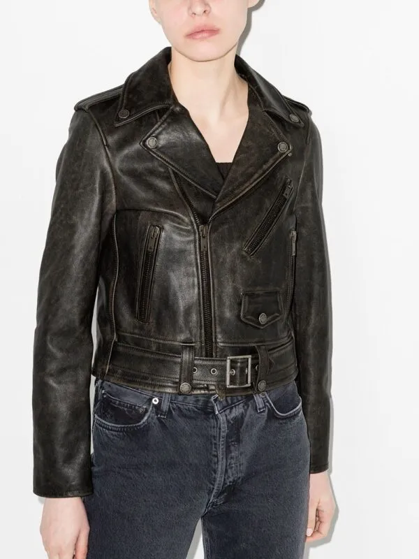 Golden Goose Distressed-Effect Biker Jacket | Luxury and style at your fingertips