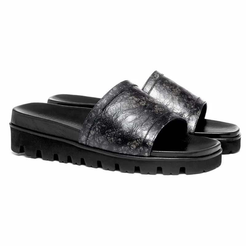 Guido Maggi Forte dei Marmi Full Grain Sandals Black