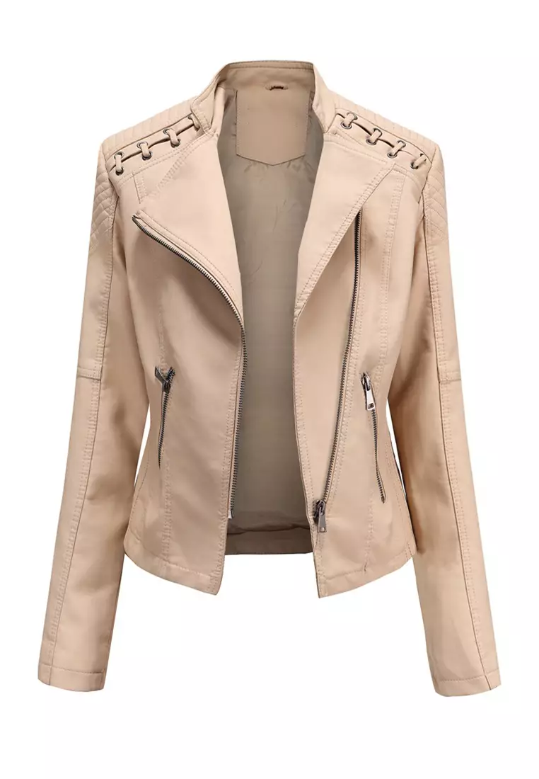 HAPPY FRIDAYS Faux Leather Biker Jacket AD-6638