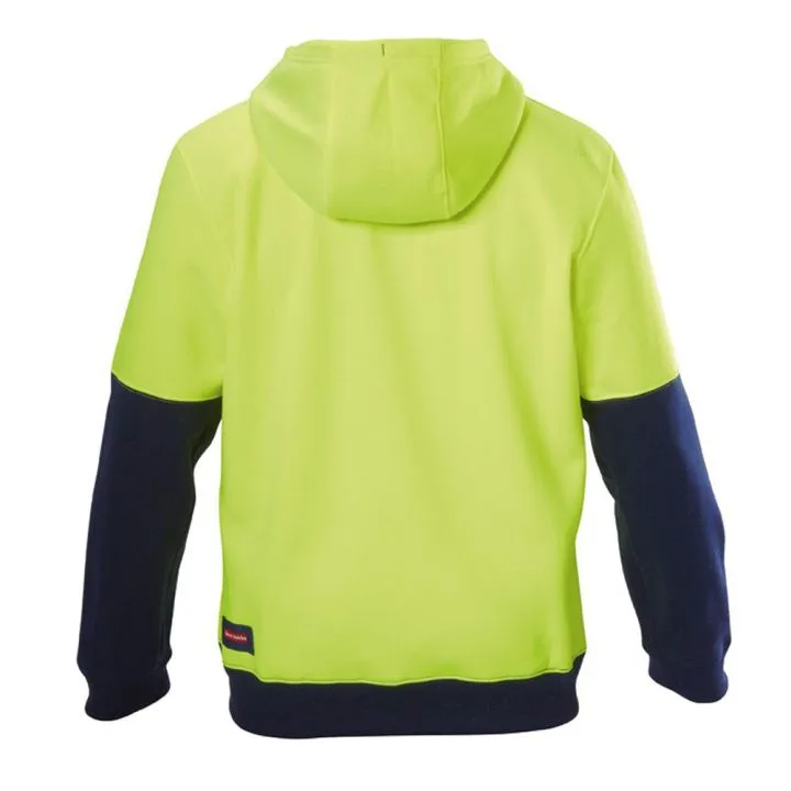 Hard Yakka Y19325 Hi-Vis Two Tone Fleece Hoodie Yellow/Navy