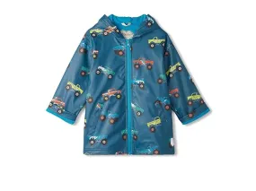 Hatley Kids Monster Trucks Zip-Up Rain Jacket (Toddler/Little Kid/Big Kid)