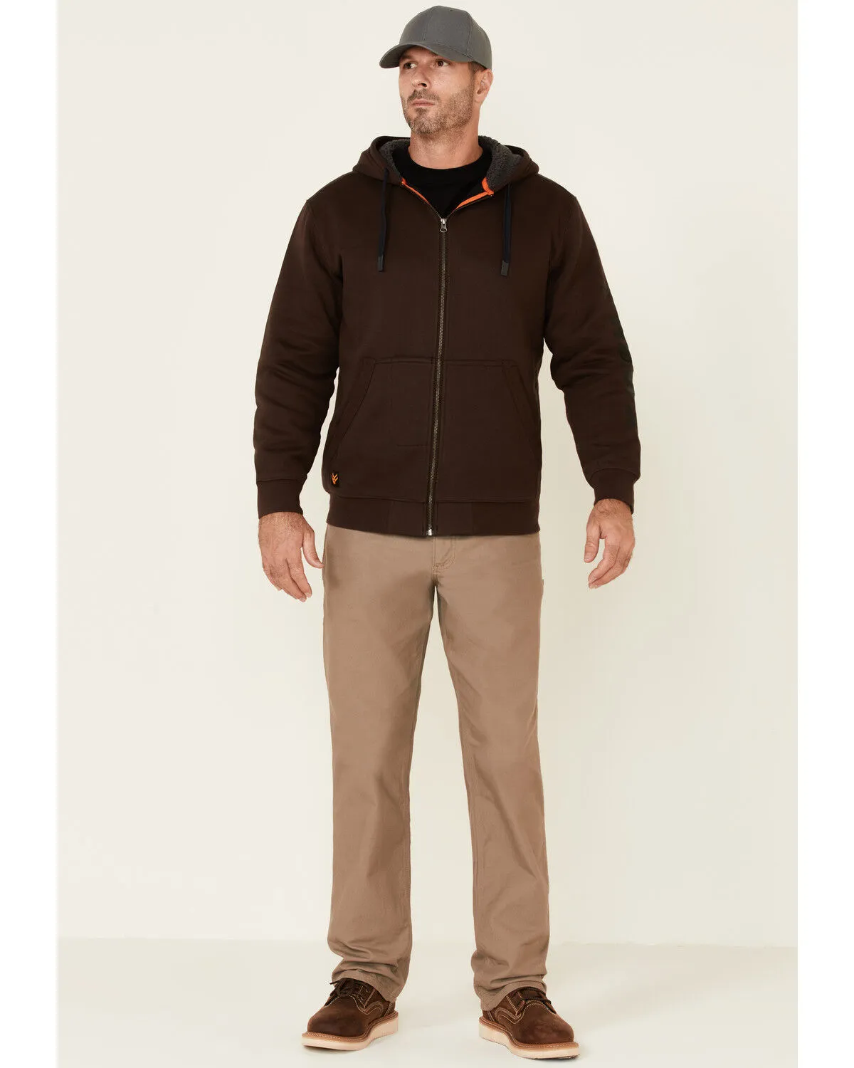 Hawx Men's Brown Martin Insulated Zip-Front Hooded Work Jacket