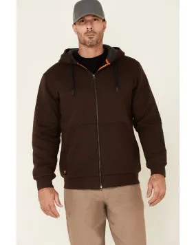 Hawx Men's Brown Martin Insulated Zip-Front Hooded Work Jacket