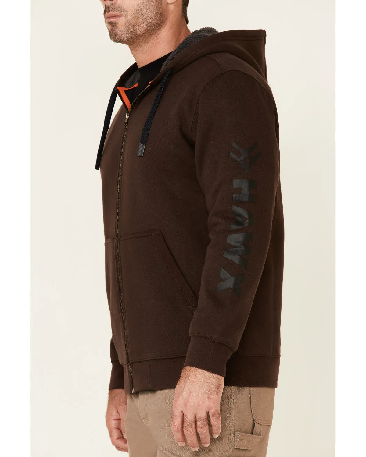 Hawx Men's Brown Martin Insulated Zip-Front Hooded Work Jacket