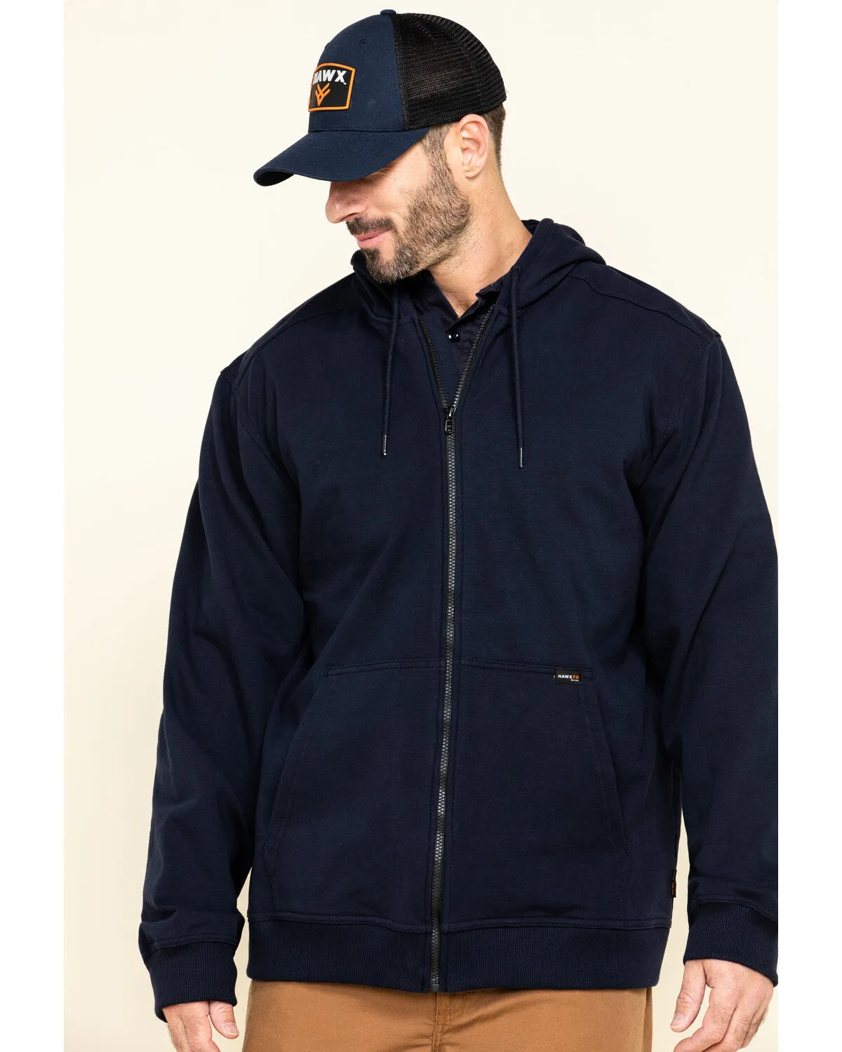 Hawx Men's FR Zip Up Fleece Work Hoodie - Big