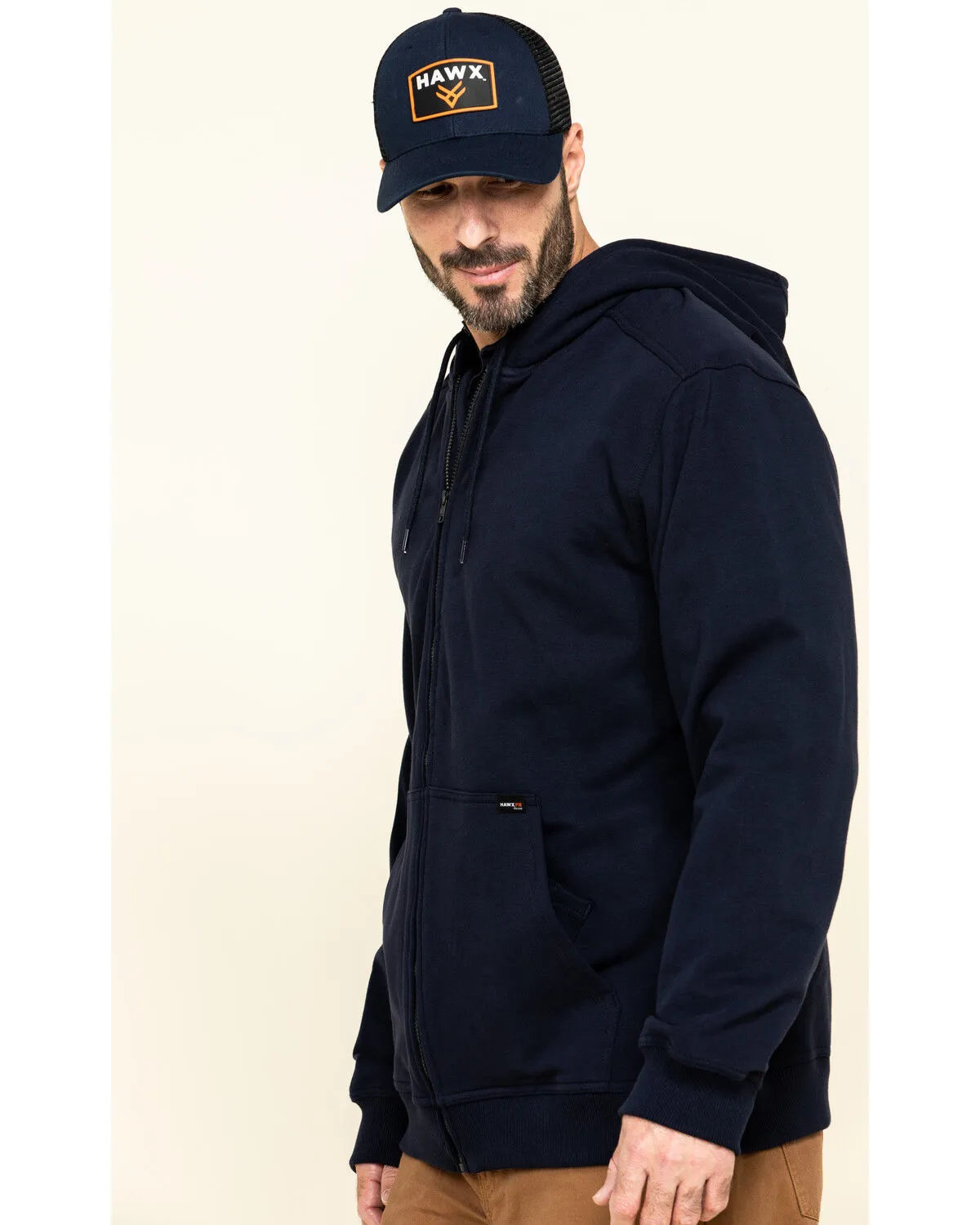 Hawx Men's FR Zip Up Fleece Work Hoodie - Big