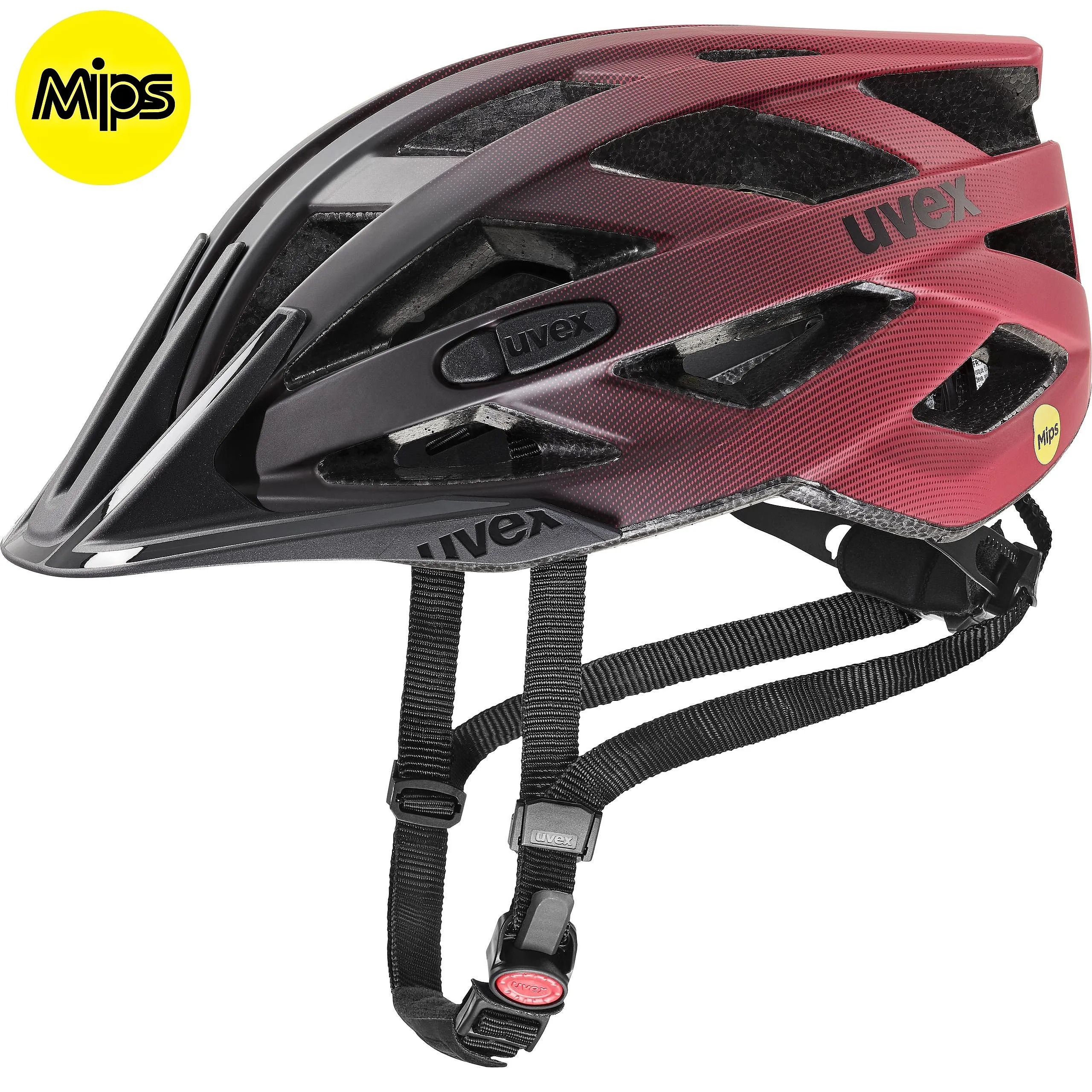 helmet Uvex I-VO CC Mips - Black/Red Matt