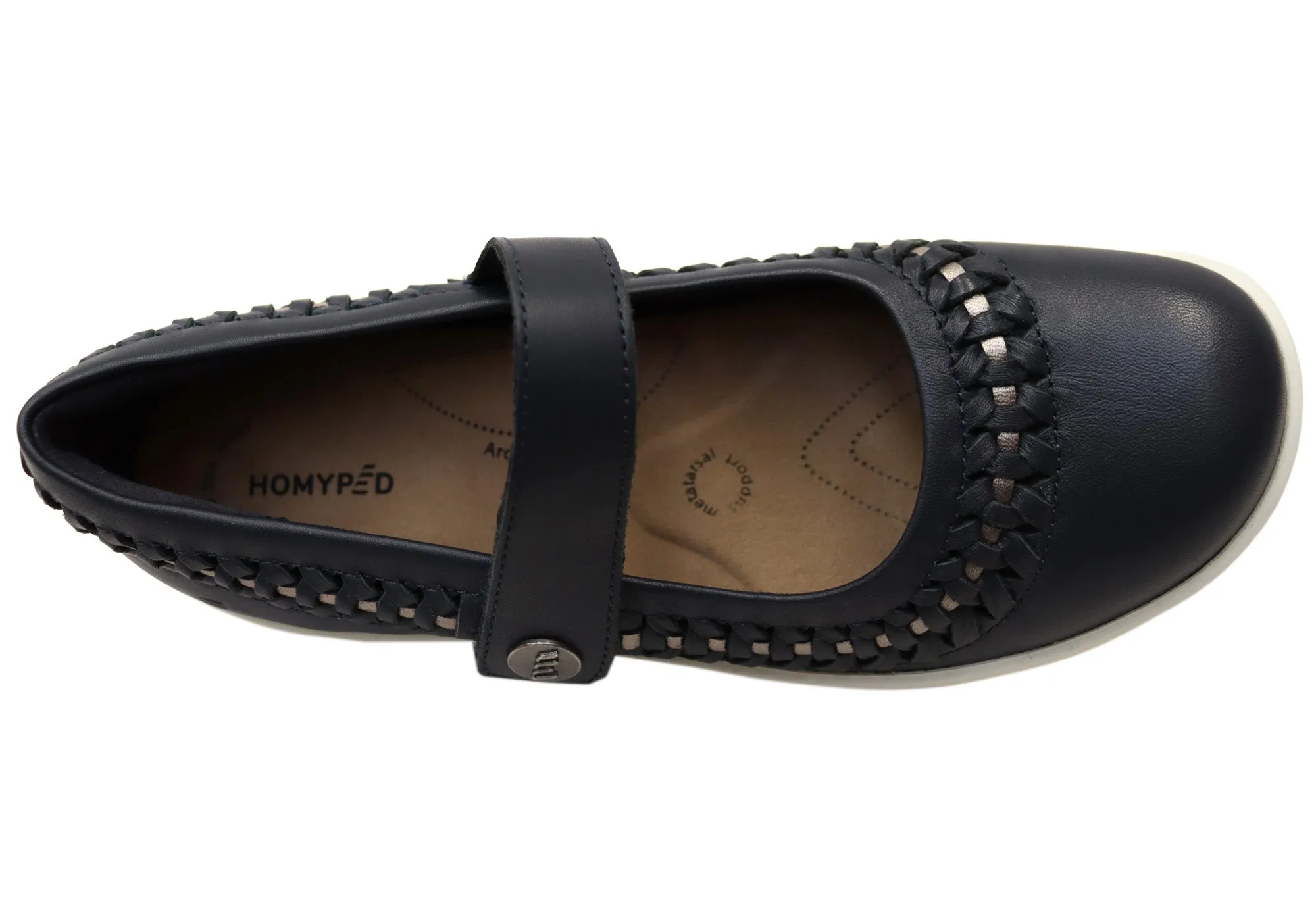 Homyped Sierra Summer Womens Leather Wide Fit Mary Jane Shoes