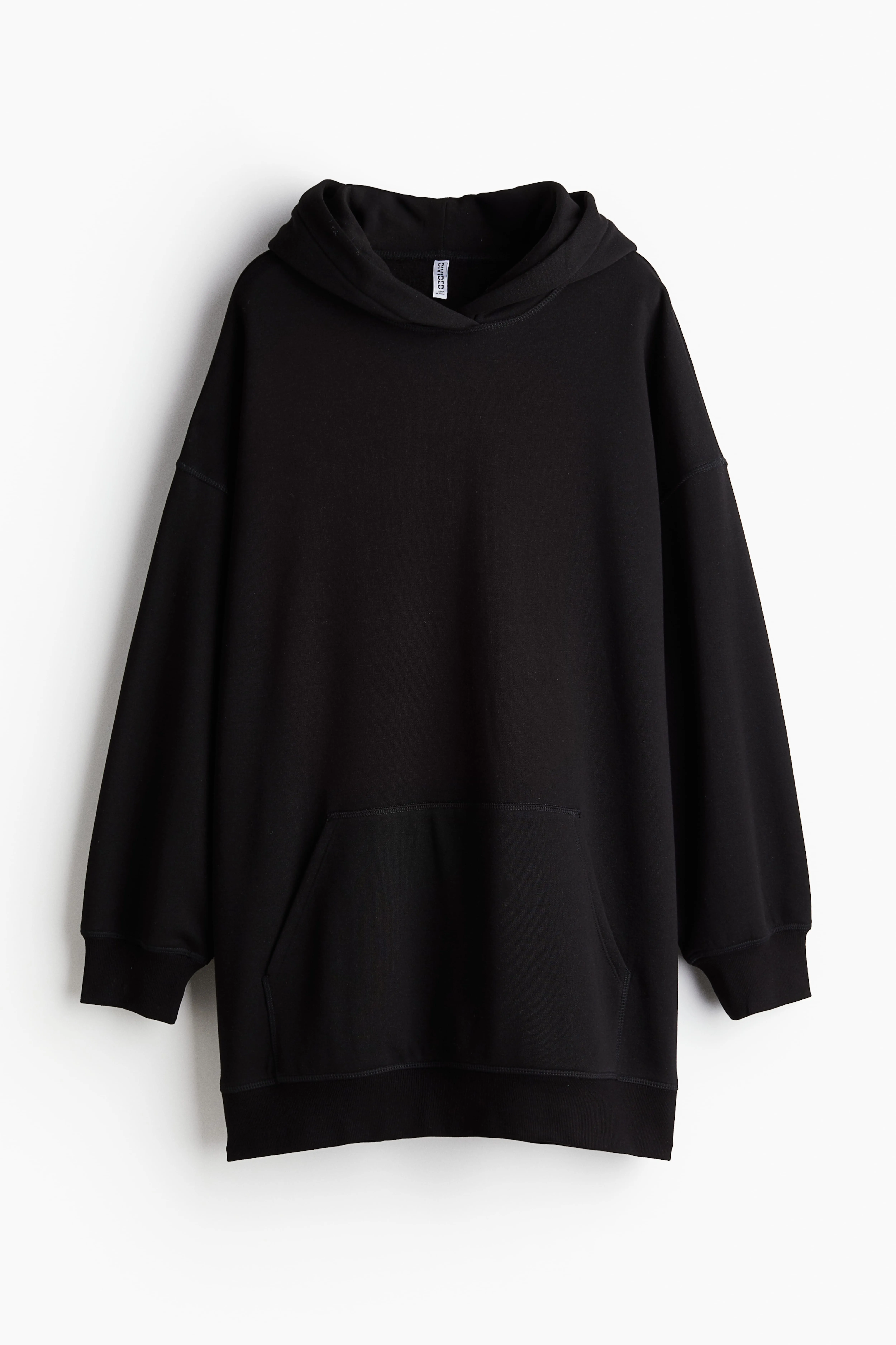 Hooded cotton dress - Long sleeve - Mini - Black - Ladies | H&M GB