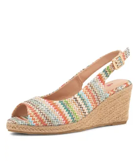 I LOVE BILLY Fabiana Earthy Zigzag Syn Raffia Sandals