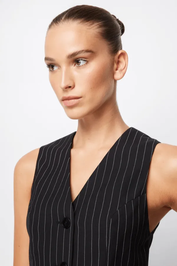 In Denial Vest Pinstripe