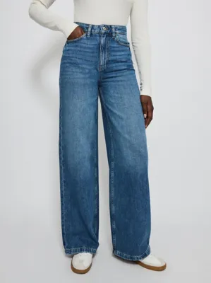 Indigo Wide Leg Jeans | Women | George at ASDA