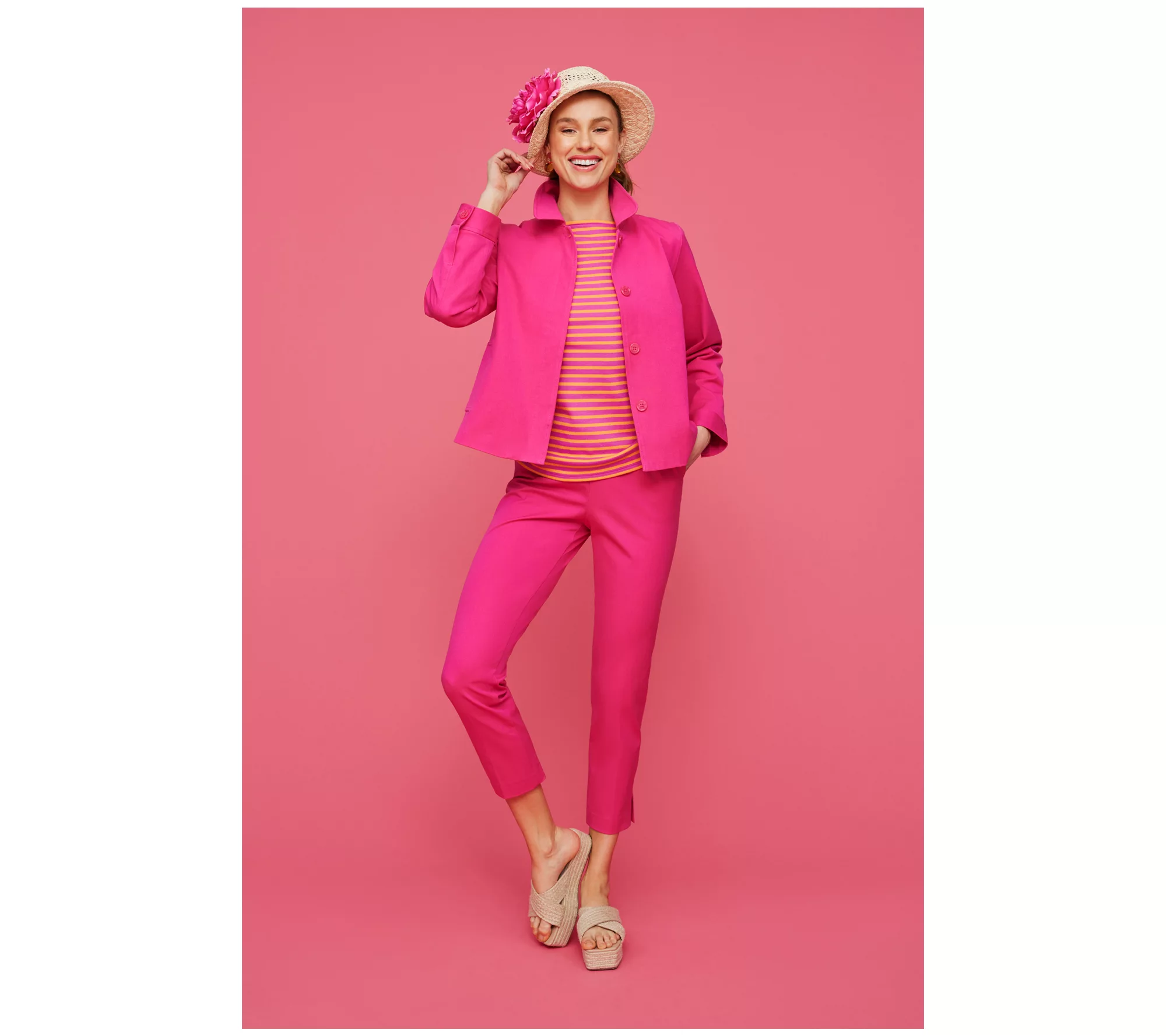 Isaac Mizrahi Live! 24/7 Stretch Cropped Jacket with Pockets