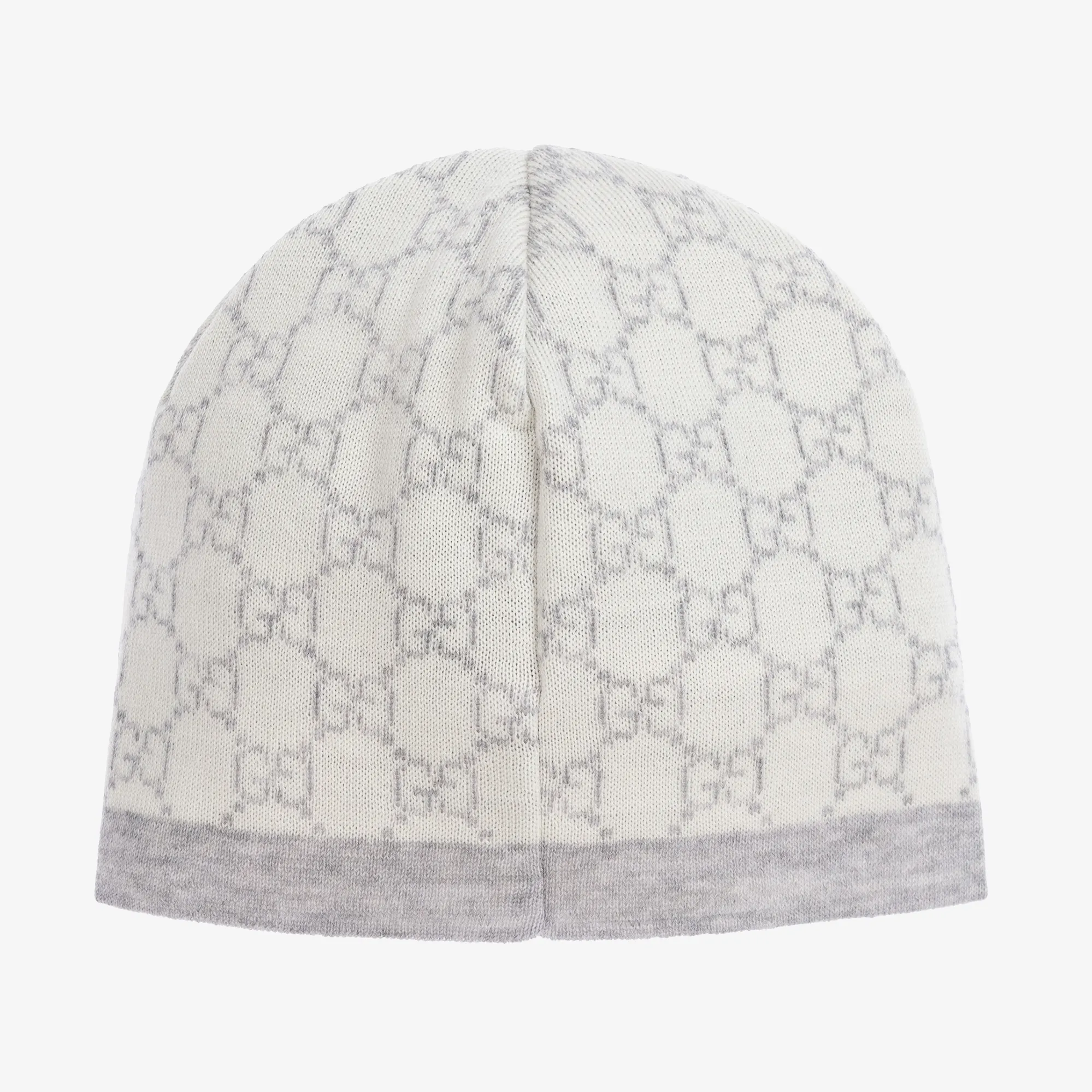 Ivory & Grey Wool GG Baby Hat