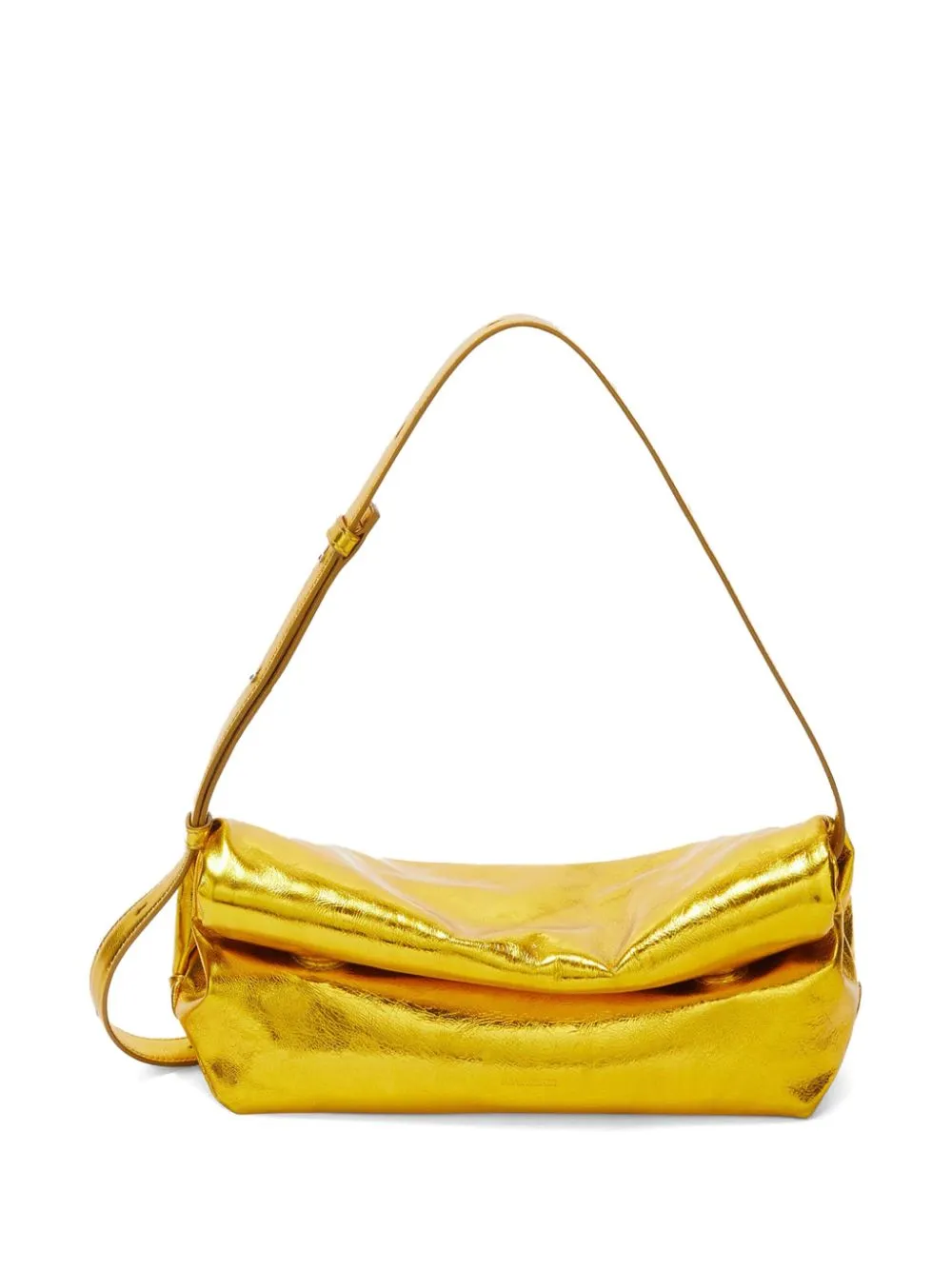 Jil Sander small Rollup leather shoulder bag - Yellow