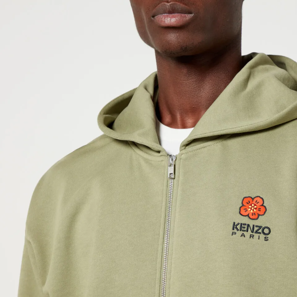 KENZO Boke Flower Crest Cotton Zipped Hoodie - S | Coggles