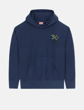 Kenzo 'Tiger Tail K' Crest Oversized Hooded Sweatshirt - Midnight Blue